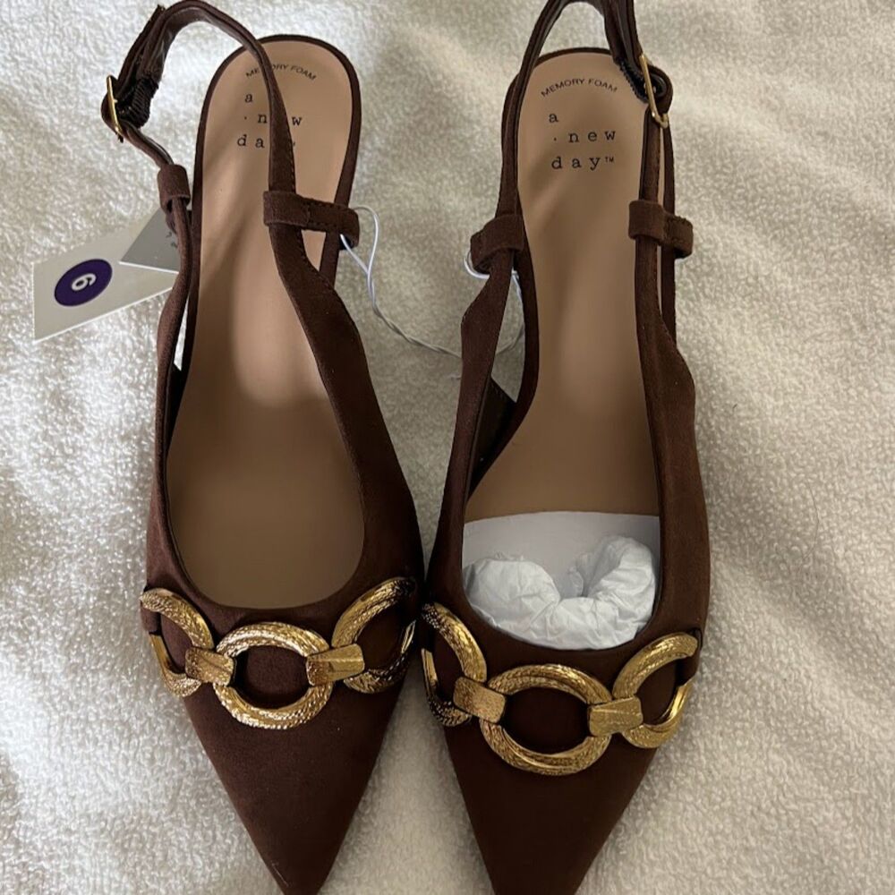 Women's Tabitha Oversized Chain Slingbacks A New Day, Size 6